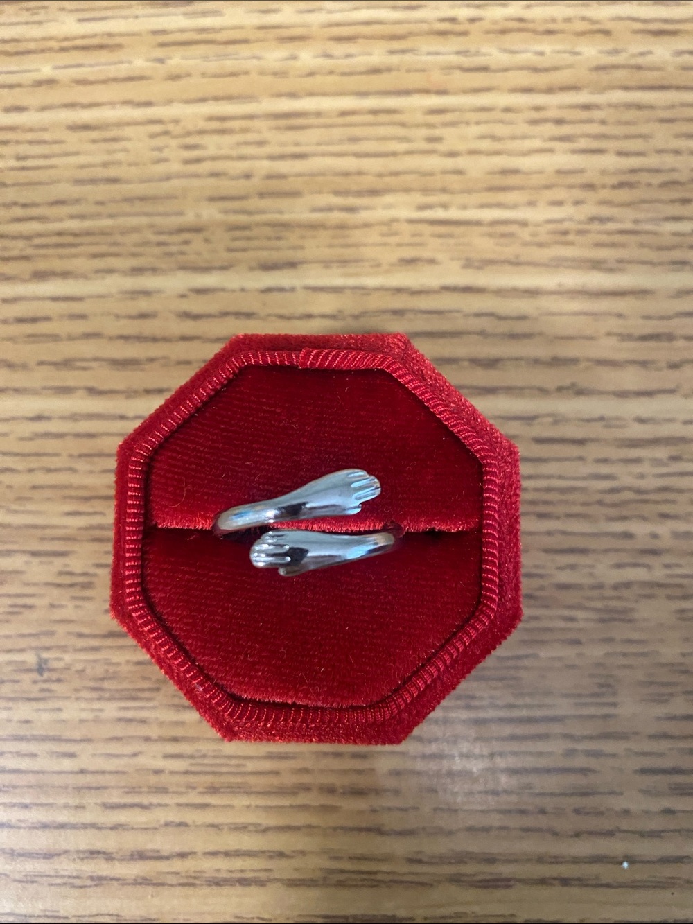 Sterling Silver Ring with Hand Detail - Silver